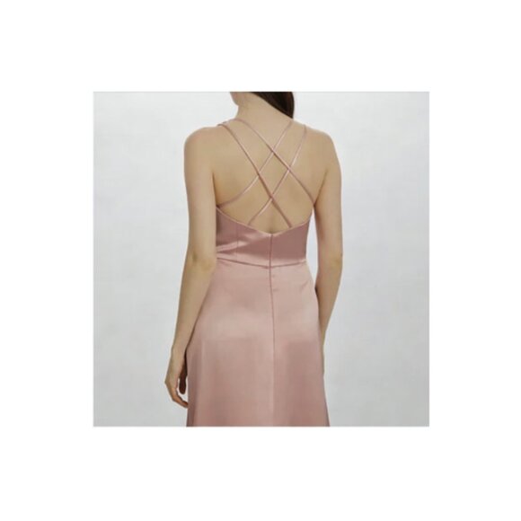 Amsale Kelani Satin Gown Size 8 Rose Pink Bridesmaid Dress - Picture 5 of 5